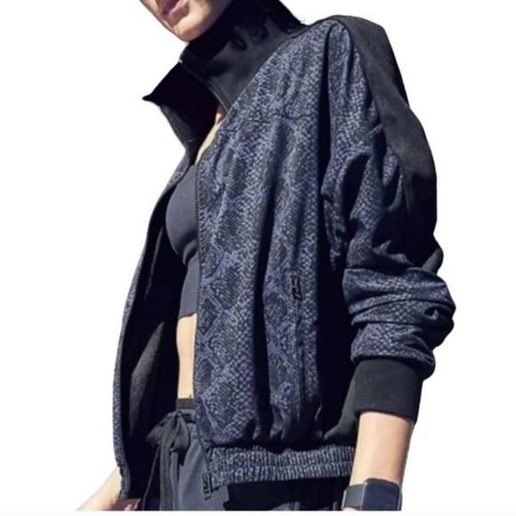Athleta Brooklyn Print Track Bomber Jacket Python XL #572270‎ - Picture 1 of 13